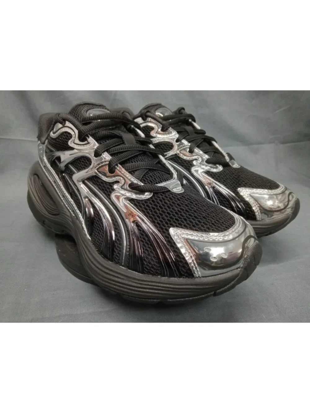 Puma Inverse Dimension PS Sneakers Mesh Black/Silver Kids Size 3c NEW NO BOX!